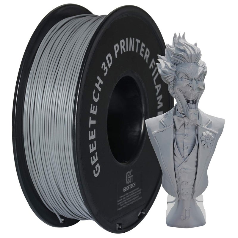 Geeetech PLA 3D Printer Filament, PLA 3D Printer Filament 1kg Spool(2.2lbs) Dimensional Accuracy +/- 0.02 mm, 3D Printing Filament Fits for Most FDM 3D Printers, Grey - Image 1